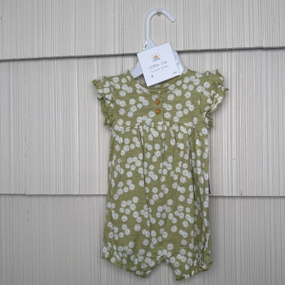 NWT 6m Lauren Conrad Green Daisy Print Romper